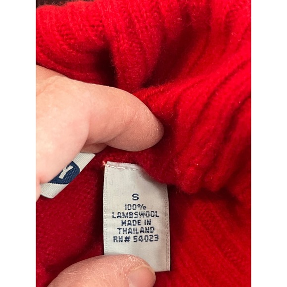 Old Navy Fair Isle Turtleneck Sweater Burgundy Red Lambswool Womens Size S - Picture 3 of 3